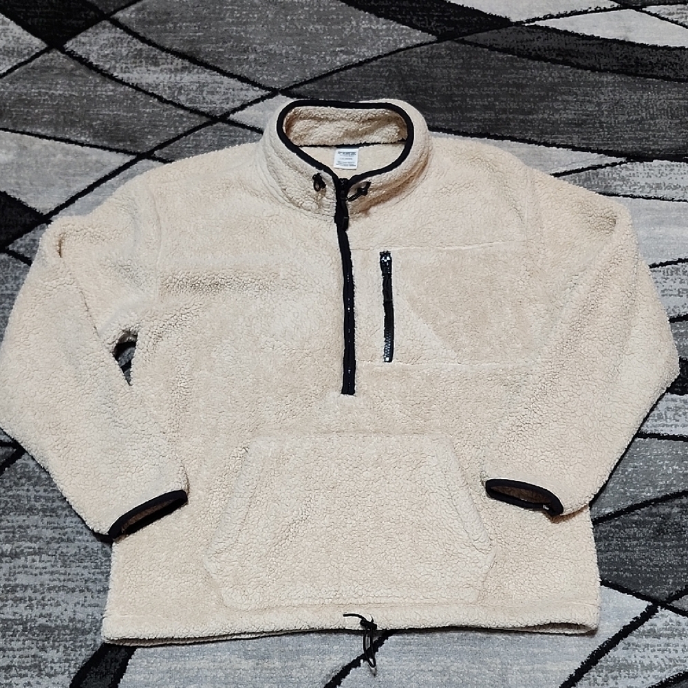 VS PINK 2019 POCKET QUARTER-ZIP SHERPA JACKET